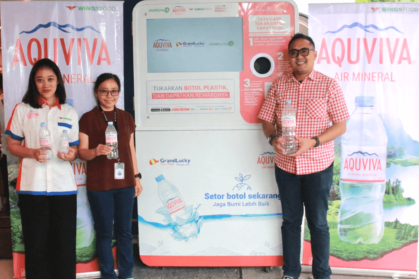 AQUVIVA Perkuat Ekosistem Daur Ulang Plastik di Bali bersama Plasticpay dan GrandLucky Supermarket Sanur